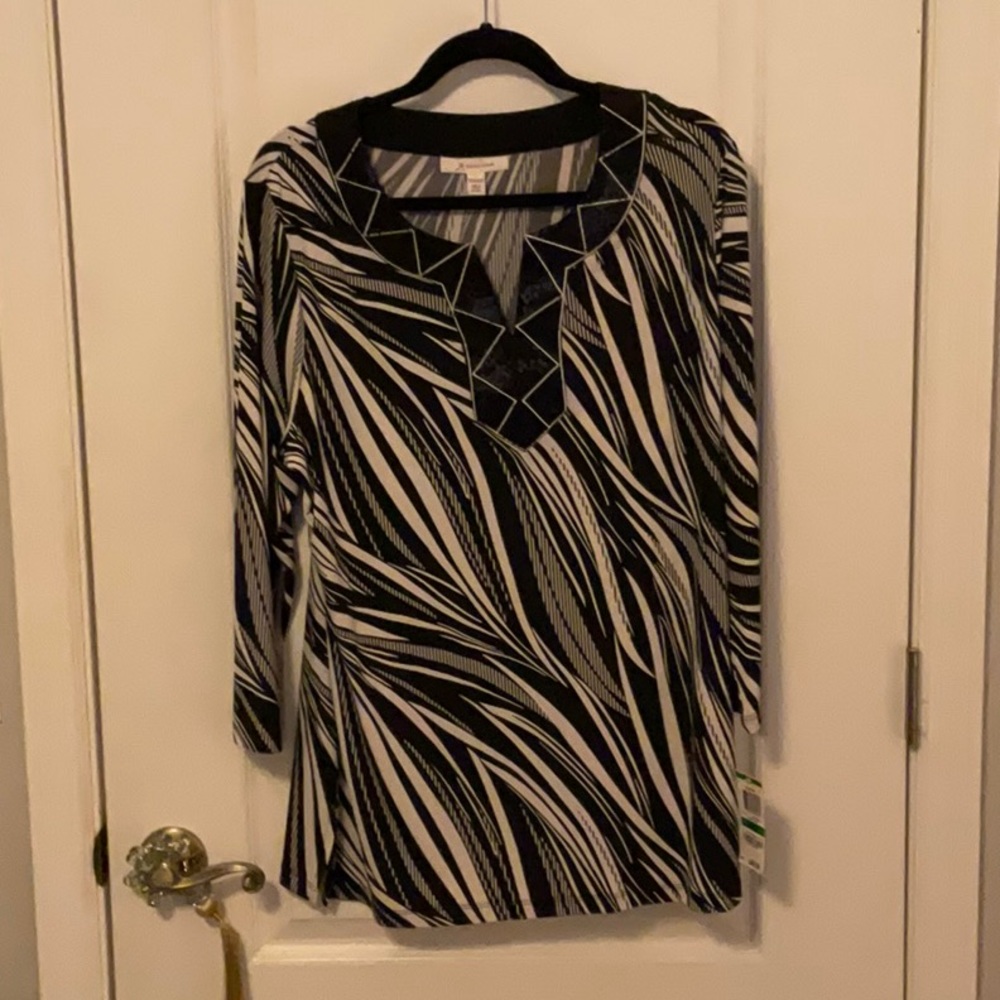 JM Collection Black Sequin Tunic NWT